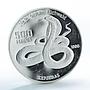 Turkmenistan 500 manat Red Book Central Asian cobra proof silver coin 1999