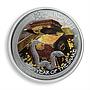Tuvalu 1 dollar Lunar Calendar Year of the Snake Wealth colored silver coin 2013