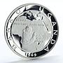 Uganda 20 shillings Visit of Pope Paul VI proof silver coin 1970