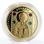 Belarus 50 rubles Niсolas Wondermaker religion icon swarovski gold coin 2008