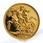 Britain 2 Pounds Sovereign George slaying dragon Proof gold coin 1987 Boxed