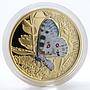 Niue 5 dollars Parnassius Apollo Butterfly coloured proof gold coin 2011