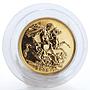 Britain Sovereign George slaying dragon Proof gold coin 2009 Box and CoA