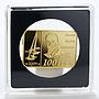 France 100 euro Auguste Renoir Impressionist Painter rectangular gold coin 2009