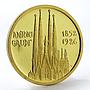 Andorra 50 dinars St. Antoni Castle Religion Architecture gold coin 1990