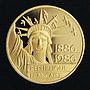 France 100 francs 100th Anniversary Statue of Liberty gold coin 1986