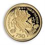 Mongolia 750 tugrik International Year of Child Dancing Children gold coin 1980