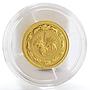 Mongolia 1000 tugrik Year of Rat Mouse Lunar gold coin 1/25 oz 2008