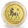 Australia 15 dollars Lunar calendar Year of Dog Bullion gold coin 1/10 oz 2018