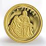 Andorra 2 dinars La Pietat Michelangelo Statue Art gold coin 2008