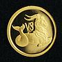 Russia 25 rubles Zodiac Capricorn gold coin 2002