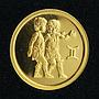 Russia 25 rubles Zodiac Gemini Twins gold coin 2003