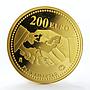 Spain 200 euro Juan Carlos European Peace and Freedom Map handshake gold 2005