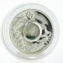 Cook Islands 1 dollar Gemstone Zodiac Signs Cancer silver coin 2003