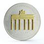 Nauru 10 dollars Brandenburg Gate silver coin 2002