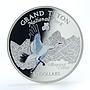 Cook Islands 10 dollars National Park Grand Teton silver coin 1998