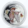 Tuvalu 50 cents Forever Love parrots сolorized silver coin 2014