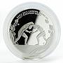 Azerbaijan 5 manat Baku First European Games Wrestling proof silver coin 2015