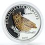 Mongolia 500 togrog Eurasian Owl Bubo silver coin 2005