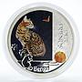 Niue 2 dollars Our Friends Bengal Cat colored silver coin 2012