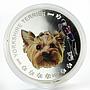 Benin 1000 francs Yorkshire Terrier Dog colored proof silver coin 2012