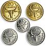 Madagascar set of 5 coins 10th Anniversary of Independence aluminium-bronze 1970