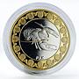 Tokelau 5 dollars Signs of Zodiac Cancer gilded silver coin 2012