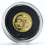 Laos 2000 kip Dynasty of Million Elephants proof gold coin 2000