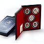 Belarus set 5 coins Alexander Pushkin Fairy Tales colored silver 2009