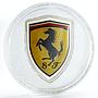 Cook Islands 5 dollars Ferrari Shield car colored silver coin 2013