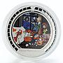 Niue 2 dollars Prostokvashino cartoons New Year colored silver coin 2009