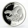 Latvia 1 lats Europian Mink animal proof silver coin 1999