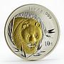 China 10 yuan Panda Series gilded silver coin 2003