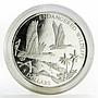 Bahamas 5 dollars Black-billed Whistling Duck silver coin 1994