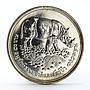 Thailand 50 baht Wildlife Conservation rhinoceros silver coin 1974