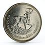 Thailand 100 baht Wildlife Deer silver coin 1974