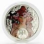 Niue 1 dollar Alphonse Mucha Zodiac series Cancer colored silver coin 2011