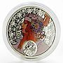 Niue 1 dollar A. Mucha Zodiac Series Leo colored silver coin 2011