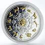 Bhutan 500 ngultrums Sings of the Zodiac proof gilded silver coin 2006