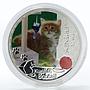 Niue 2 dollars Our Friends Kurilian Bobtail cat colored silver coin 2012