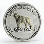 Australia 1 dollar Year of the Tiger Lunar Series I gilded silver coin 2010