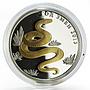 Togo 1000 francs Year of the Snake Lunar Zodiac gilded silver coin 2013