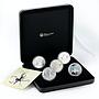 Tuvalu set 5 coins Famous Ballets colored proof silver coin 2010