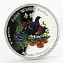 Cook Islands 2 dollars Mikado Pheasant colored silver coin 2001