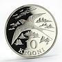 Estonia 10 krooni Barn Swallow bird proof silver coin 1992