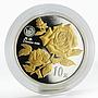 China 10 yuan World Gardening Exhibition Chinese Rose gilded silver coin 1999