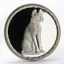 Egypt 5 pounds Seated jeweled cat proof silver coin 1994