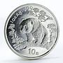 China 10 yuan Panda on thick branch silver coin 1997