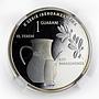 Paraguay 1 guarani Mate Tea pot and cup proof silver coin 2015