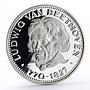 Paraguay 150 guaranies Ludwig van Beethoven composer proof silver coin 1974